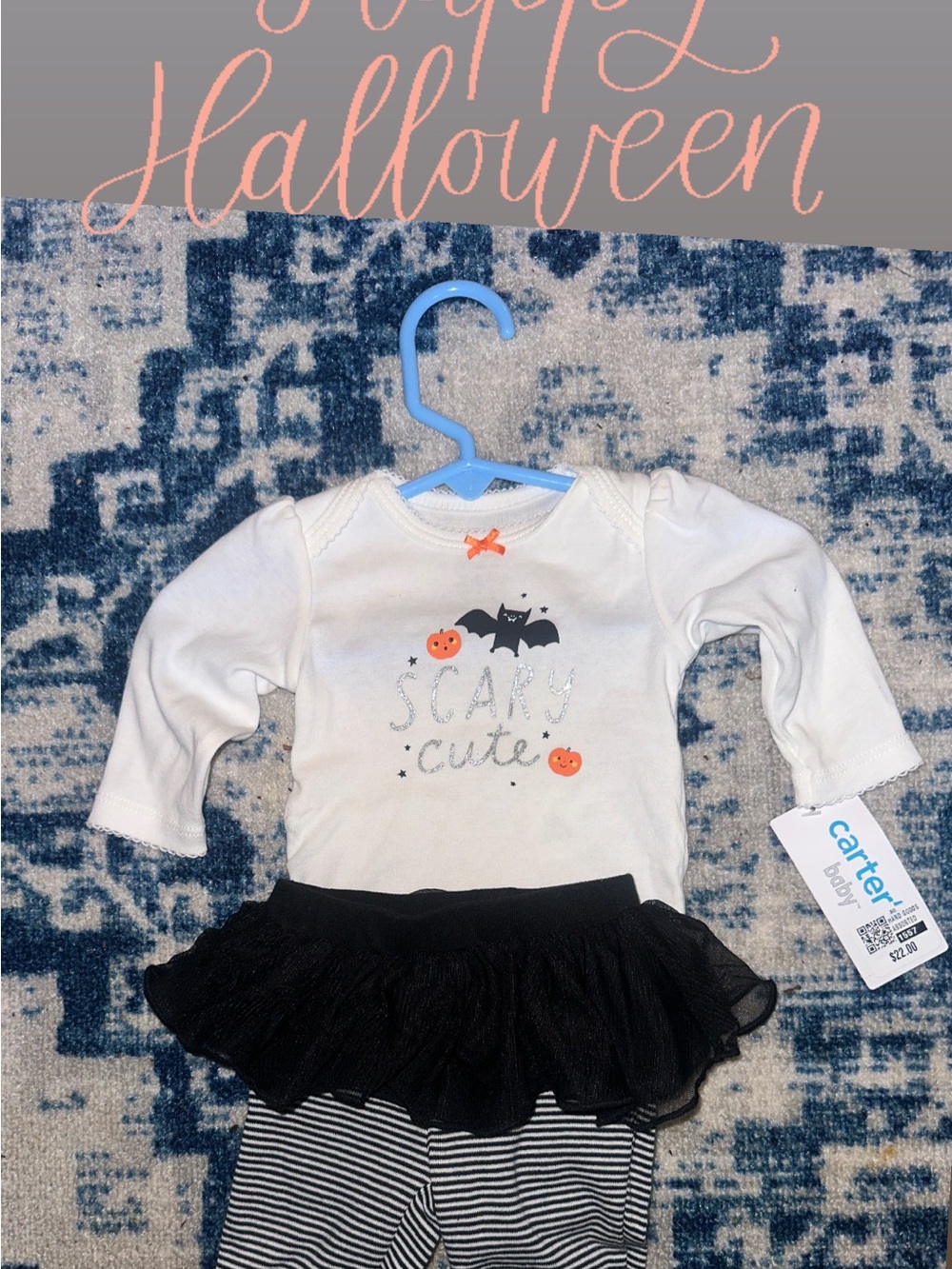 Carter's White & Black 'Scary Cute' Halloween Outfit
